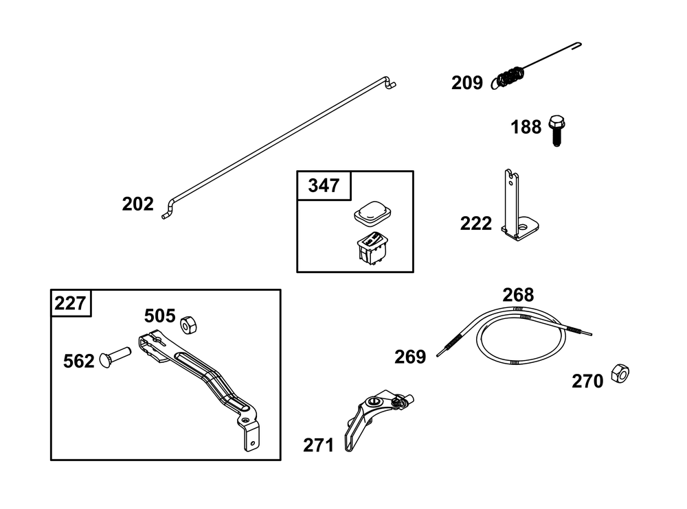 Controls Group Diagram and Parts List for 103M02-0107-F1 100000 - 19Z999 Briggs and Stratton Engine